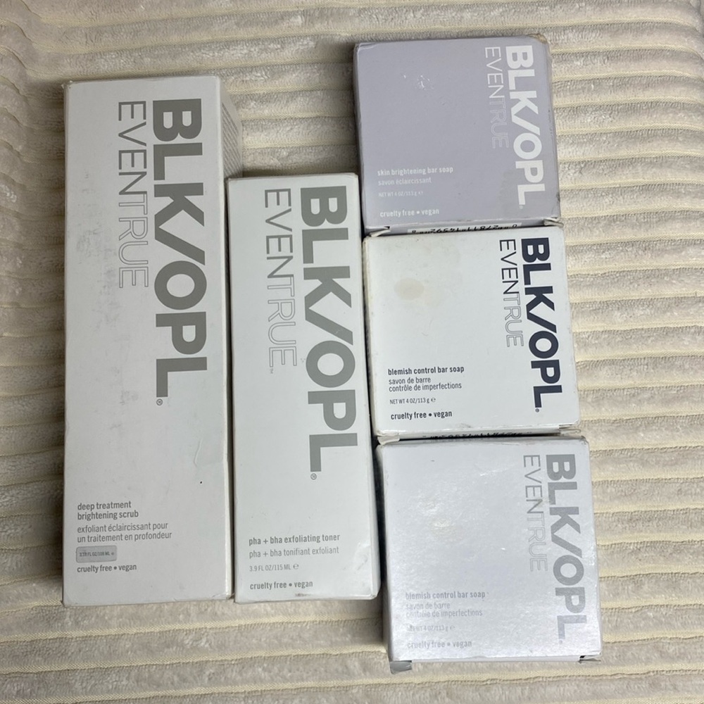 BLK/OPL EVENTRUE Skincare Bundle Black Opal Ethnic Brightening Scrub Toner Soap